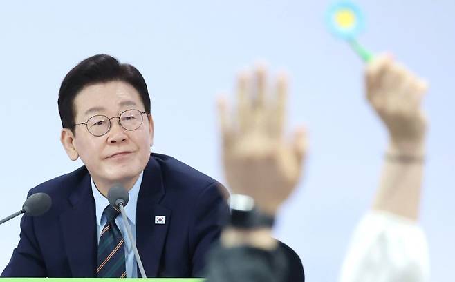 이재명 대통령이 지난달 27일 전북대학교에서 타운홀미팅을 가졌다. 뉴시스