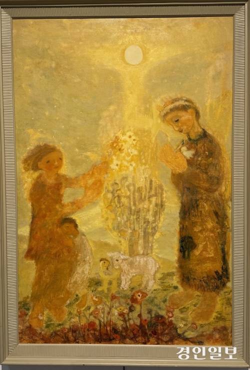 송경 作 성프란치스코(하늘), 1989, 캔버스에 오일, 97㎝ ×165.2㎝. /박경호기자 pkhh@kyeongin.com