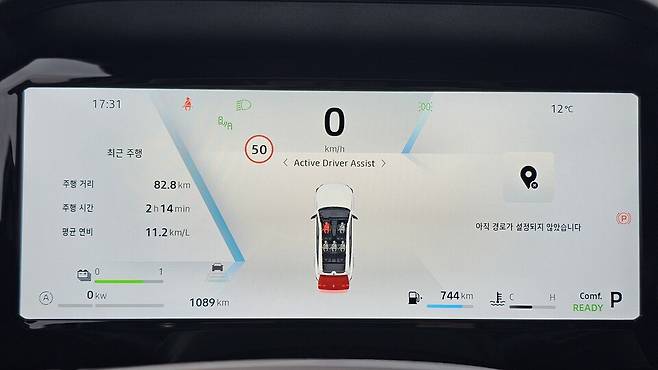 르노 '필랑트 하이브리드 E-Tech'의 계기판./곽호준 기자