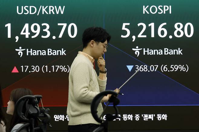 9일 서울 중구 하나은행 딜링룸 전광판에 코스피 등 시황이 표시되고 있다. (사진=뉴스1)