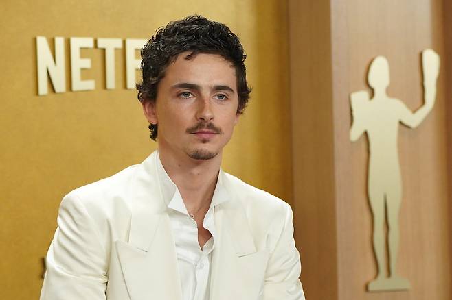 Timothee Chalamet arrives at the 32nd Annual Actor Awards on Sunday, March 1, 2026, at the Shrine Auditorium and Expo Hall in Los Angeles. (Photo by Jordan Strauss/Invision/AP)