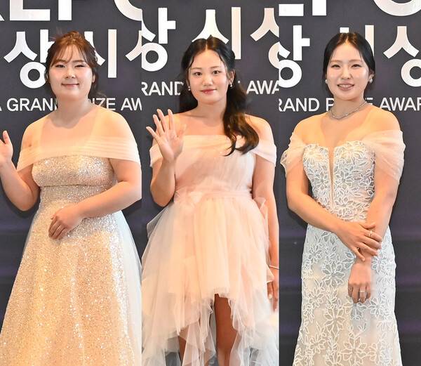 한국여자프로골프(KLPGA) 투어 2026시즌 첫 대회인 '신설 대회' 리쥬란 챔피언십에 출전하는 홍정민, 노승희, 유현조 프로. 사진제공=KLPGA (사진을 무단으로 사용하지 마십시오.)