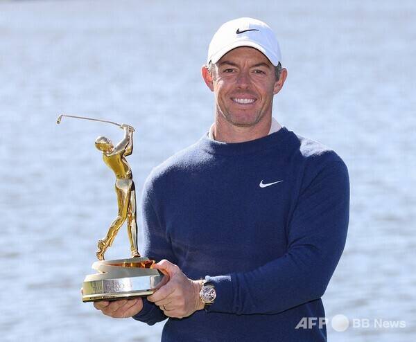 골프스타 로리 맥길로이(북아일랜드)가 2025년 미국프로골프(PGA) 투어 플레이어스 챔피언십에서 우승을 차지한 모습이다. 사진제공=ⓒAFPBBNews = News1 (사진을 무단으로 사용하지 마십시오.)