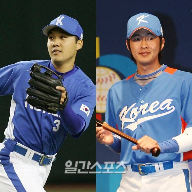 2006년 WBC 당시의 박진만과 2009년 WBC의 박기혁. IS 포토