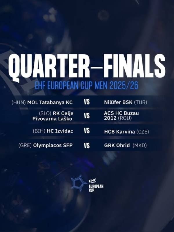 사진 2025/26 EHF 남자 핸드볼 유러피언컵 8강 대진표, 사진 출처=유럽핸드볼연맹