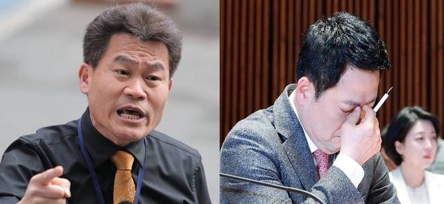 전한길(왼쪽) 씨와 장동혁 국민의힘 대표. 연합뉴스