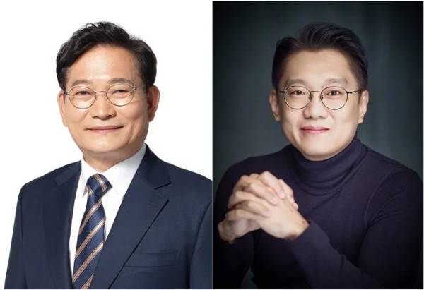 송영길 더불어민주당 전 대표(왼쪽)과 김남준 전 청와대 대변인(오른쪽). [사진 = 경인방송]