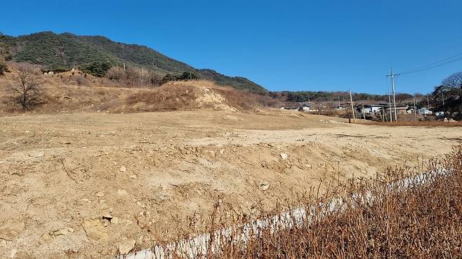 발굴지 현장은 현재 유물 보존을 위해 복토 작업을 한 상태다. /김세동기자