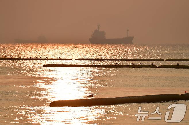 10일 오전 경북 포항시 북구 영일대해수욕장 앞 바다 수면 위로 아침 햇살이 내려쬐고 있다. 2026.3.10 ⓒ 뉴스1 최창호 기자