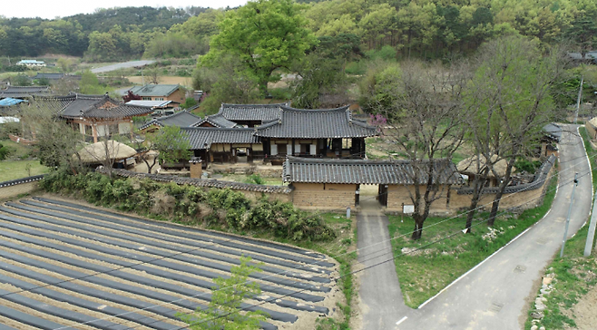 '안동 학남고택' 정면 항공사진 원경