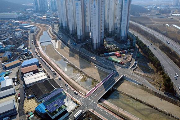 기세곡천에 신설된 간경1교. 대구 달성군 옥포읍 미진이지비아 아파트 일원 [사진=달성군]