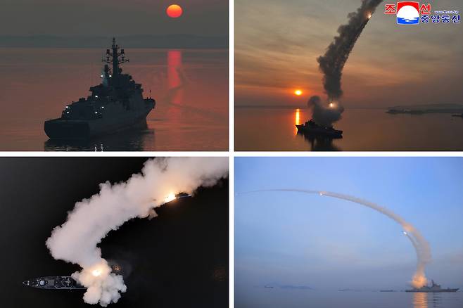 김 위원장은 지난 10일 최현호에서 진행된 전략순항미사일 시험발사를 화상으로 참관했다고 조선중앙통신이 11일 보도했다. 조선중앙통신·연합뉴스