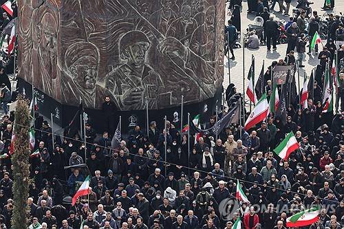 이란 혁명수비대 지휘관들 장례식 [AFP=연합뉴스 제공]