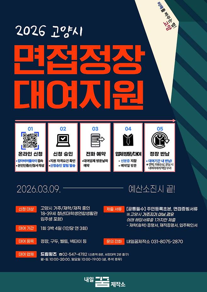 '2026 면접정장 대여지원 사업' 포스터 Ⓒ고양시청 제공
