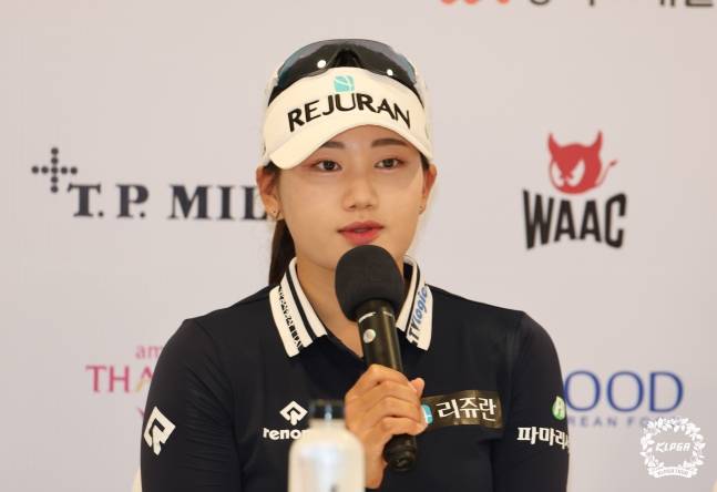 노승희가 11일 2026시즌 KLPGA 투어 개막전 '리쥬란 챔피언십' 미디어데이에서 각오를 밝히고 있다./사진=KLPGA 투어 제공