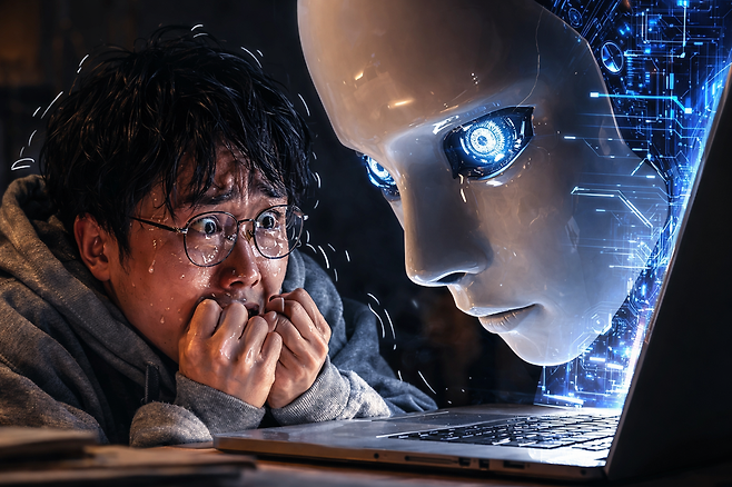 AI 공포는 인류 위협이 아닌 지위 하락을 우려한 엘리트들의 '밥그릇 불안'입니다. 트랜서핑 관점에서 이는 과도한 중요성이 빚어낸 현상으로, 이들의 엄살이 사회적 공포를 키울 뿐이다. 호들갑을 떨기보다 AI라는 새 도구의 활용법을 고민하는 것이 생산적이다. /챗 GPT 제작 이미지