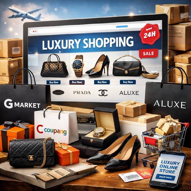 이커머스에서 명품 파는 이미지 (사진=ChatGPT 생성 이미지)