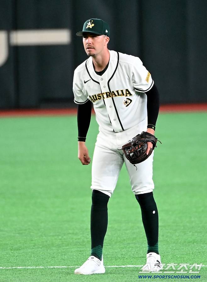 5일 일본 도쿄돔에서 열린 WBC(월드베이스볼클래식) 호주와 대만의 경기. 호주 유격수 제리드 데일(KIA 타이거즈)이 수비를 펼치고 있다. 도쿄(일본)=허상욱 기자wook@sportschosun.com/2026.03.05/