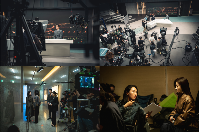 ENA 새 월화드라마 '클라이맥스' 제작진이 현장의 분위기를 담은 비하인드 스틸을 공개했다. /ENA