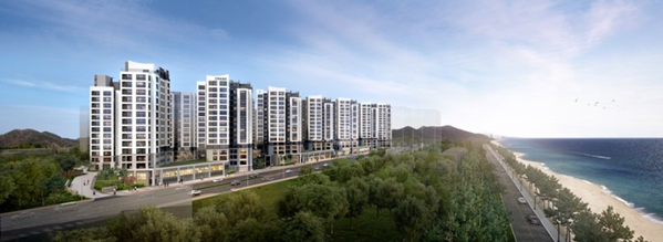 < 오는 8월로 입주가 임박한 '강릉 아파트 오션시티 아이파크' 투시도 >