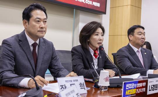 장동혁 국민의힘 대표(왼쪽)와 나경원 의원. 연합뉴스