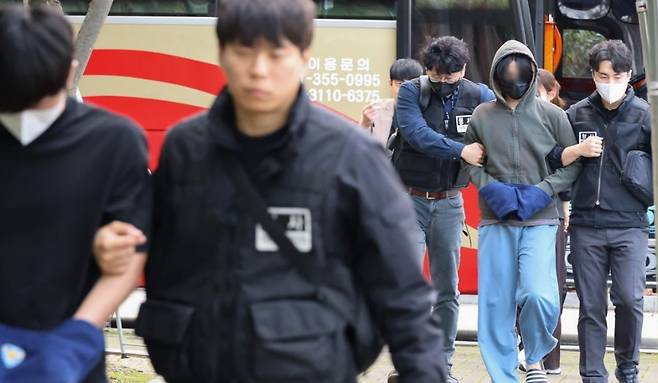 캄보디아 송환 피의자들. 연합뉴스