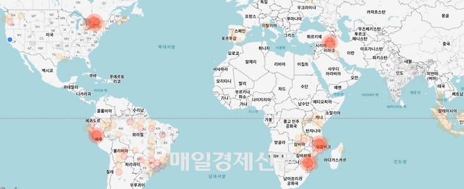 구글이 만든 플러드 허브 사이트. AI를 활용해 홍수 가능성을 미리 예측해 지도 형태로 보여준다. <사진=구글>