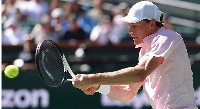 야닉 시너의 인디언 웰스 ATP 마스터스 1000 8강전 모습. 사진 ATP 투어