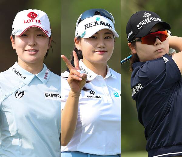 한국여자프로골프(KLPGA) 투어 2026시즌 첫 대회인 '신설 대회' 리쥬란 챔피언십에 출전한 유현조, 노승희, 홍정민 프로가 1라운드에서 경기하는 모습이다. 사진제공=KLPGA (사진을 무단으로 사용하지 마십시오.)
