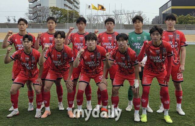 한국대학축구연맹 대학선발대표팀./나고야(일본)=노찬혁 기자