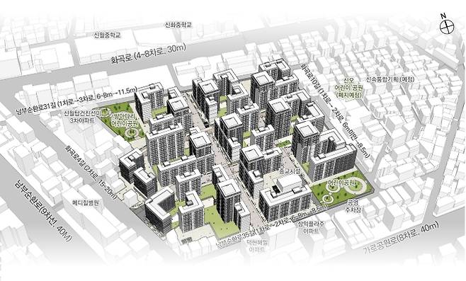 서울 양천구 신월5동 77번지 일대 공공재개발 정비구역 조감도. 한국토지주택공사 제공