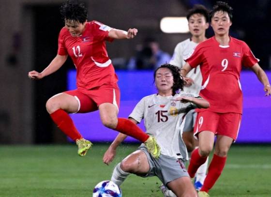 북한과 중국의 2026 아시아축구연맹(AFC) 여자 아시안컵 조별리그 3차전 경기 중. /사진=아시아축구연맹(AFC) 공식 홈페이지