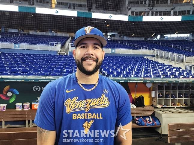 13일 베네수엘라 훈련 직전 국내 취재진과 만난 헤이수스. /사진=박수진 기자