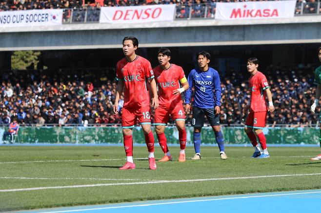 제24회 덴소컵 한일 대학 축구 정기전 경기 장면. 사진=일본대학축구연맹