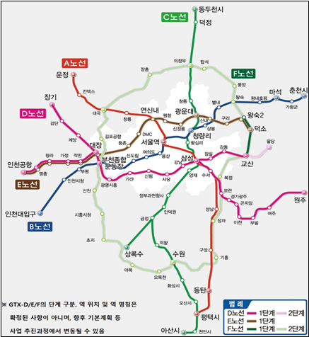 GTX 노선도.[사진=고양시]/figcaption>