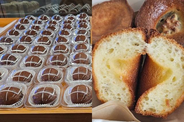 두바이쫀득쿠키(사진 왼쪽)와 버터떡. SNS 캡쳐