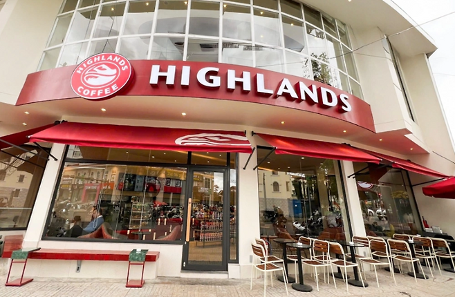 베트남 라오동성 달랏에 위치한 하이랜드 커피(Highlands Coffee) 매장 외관. (사진=하이랜드 커피)