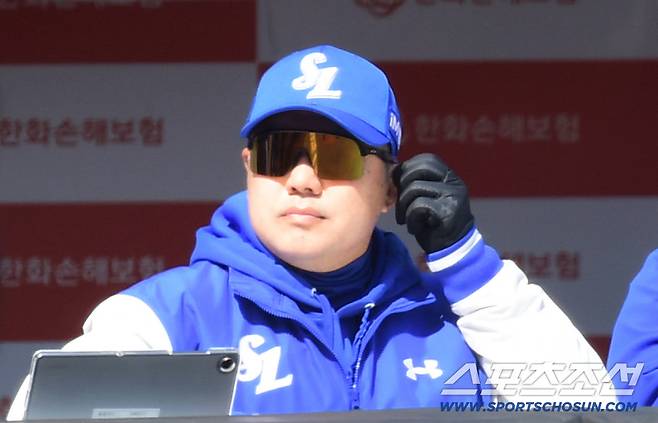 13일 대전 한화생명볼파크에서 열린 KBO리그 시범경기 한화와 삼성의 경기. 경기 지켜보는 삼성 박진만 감독. 대전=송정헌 기자songs@sportschosun.com/2026.03.13/