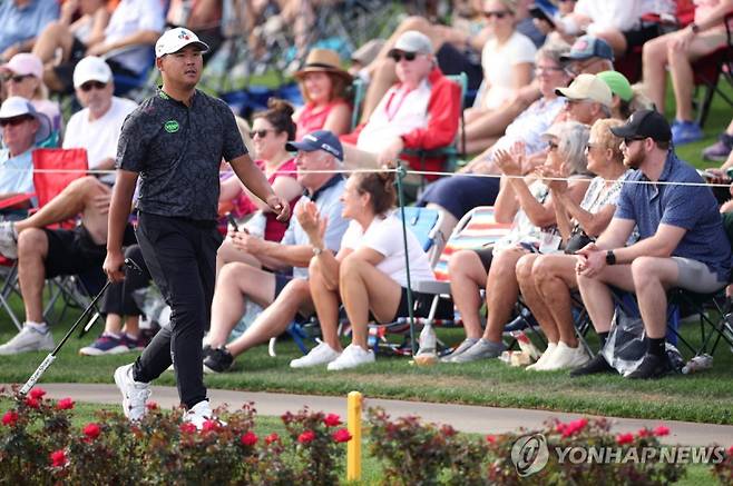 김시우의 1라운드 경기 모습. _[AFP=연합뉴스]