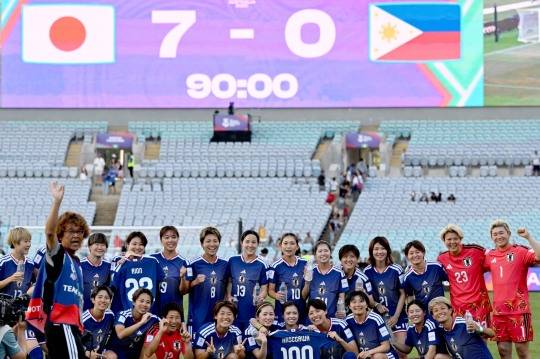 7-0 대승 거둔 일본. 사진[AFP=연합뉴스]