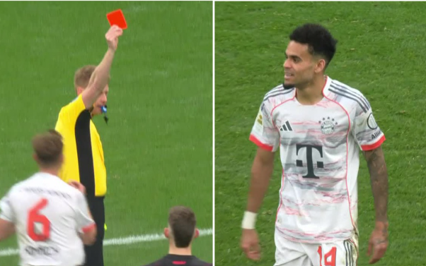 2025-2026시즌 분데스리가 26라운드 바이에른 뮌헨과 레버쿠젠의 맞대결. 바이에른의 루이스 디아스가 경고 누적으로 레드카드를 받았다. ESPN Deportes