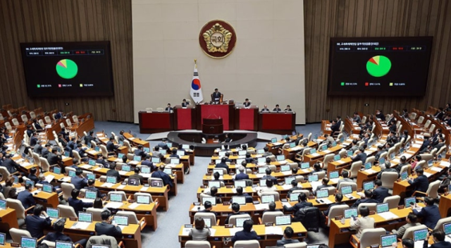 지난해 12월 2일 국회 본회의에서 조세특례제한법 일부개정법률안이 가결되고 있다. 연합뉴스