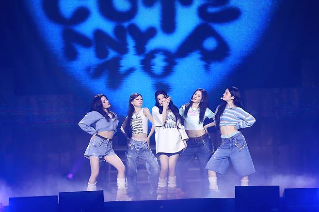 Illit performs "Not Cute Anymore" during “Press Start," held at Ticket Link Live Arena in Songpa-gu, southern Seoul, Sunday. (Belift Lab)