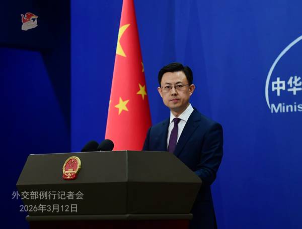 린젠 외교부 대변인이 지난 12일 중국 베이징 외교부에서 정례브리핑을 하고 있다. 중국 외뵤구 제공