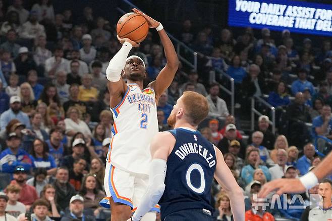 [오클라호마시티=AP/뉴시스] 미국프로농구(NBA) 오클라호마시티 선더의 셰이 길저스 알렉산더. 2026.03.15.