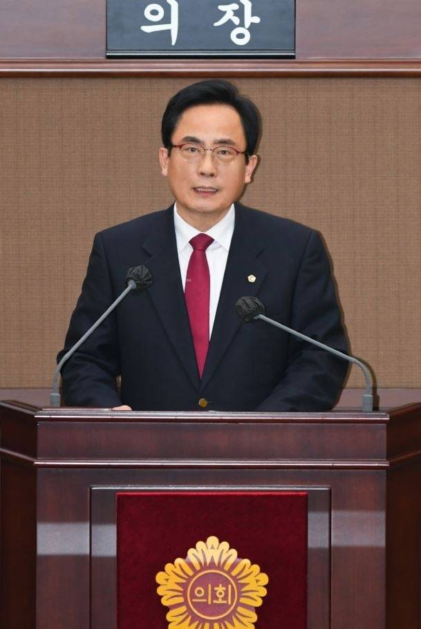 김형재 의원이 지난 13일 개최된 서울시의회 제334회 임시회 본회의에서 5분 자유발언을 하고 있다.