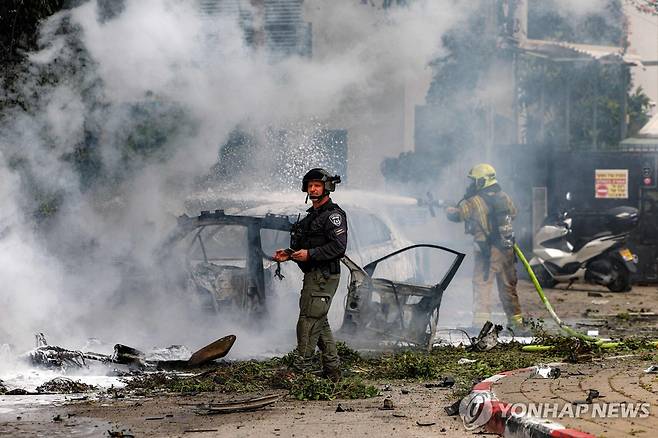 이란의 공습을 받은 이스라엘 텔아비브 [AFP=연합뉴스 자료사진. 재판매 및 DB 금지]