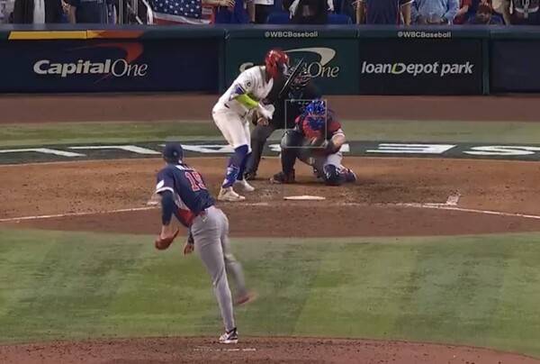 페르도모 타석에서 나온 삼진콜(사진=중계방송 화면)