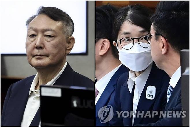 법정 출석한 윤석열김건희(사진=공동취재단 제공)