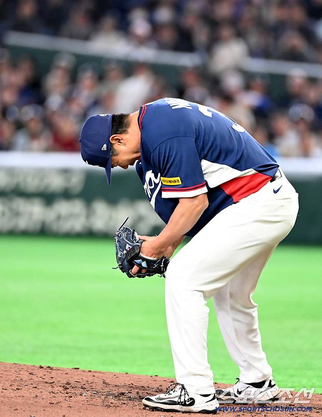 9일 일본 도쿄돔에서 열린 WBC(월드베이스볼클래식) 한국과 호주의 경기, 3회말 투구를 무실점으로 마친 노경은이 환호하고 있다. 도쿄(일본)=허상욱 기자wook@sportschosun.com/2026.03.09/